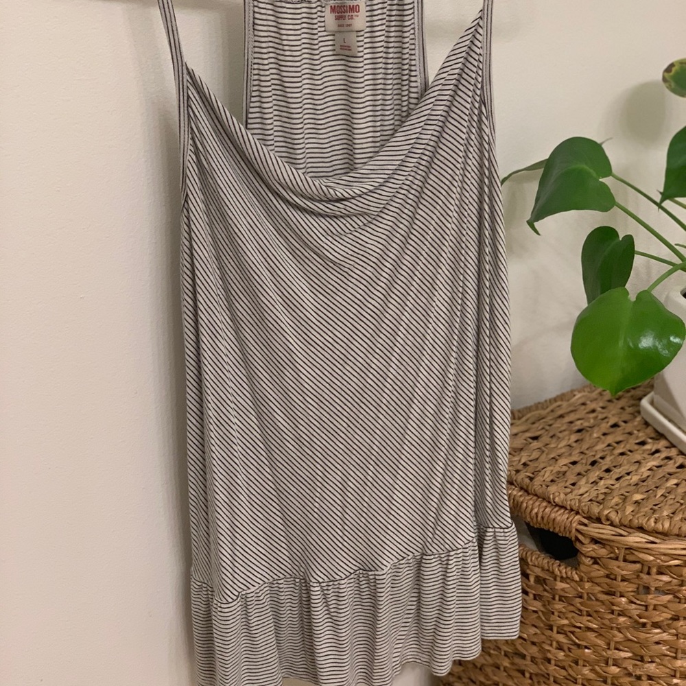 Striped peplum tank top